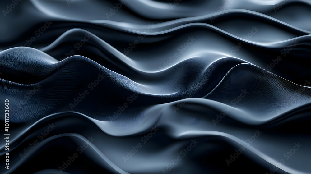 Abstract 3D Dark Blue Waves Background Abstract 3D Dark Blue Waves Background