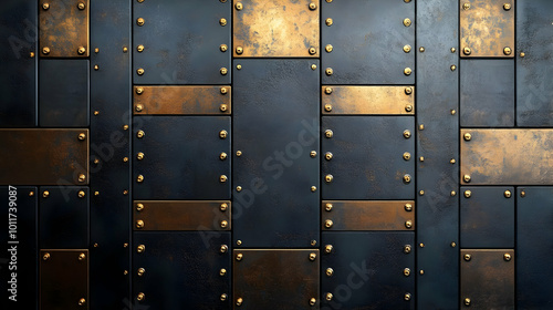 Black and Gold Metal Plates Background