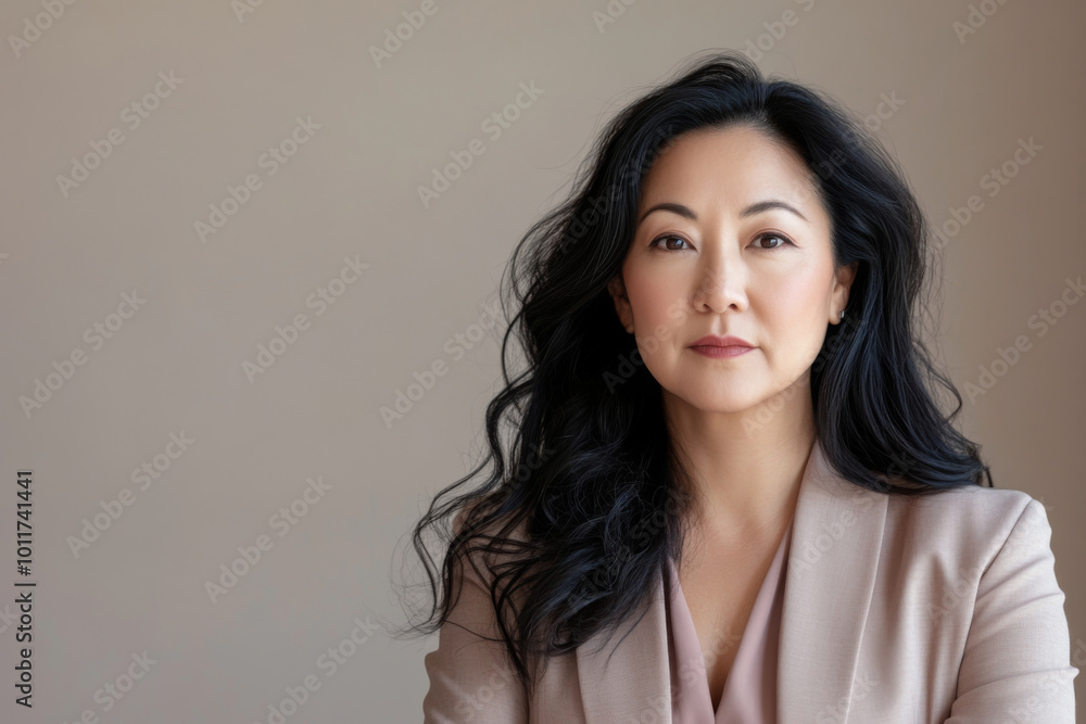 Portrait of young Asian businesswoman in formal suit, concept of professionalism Portrait of young Asian businesswoman in formal suit, concept of professionalism