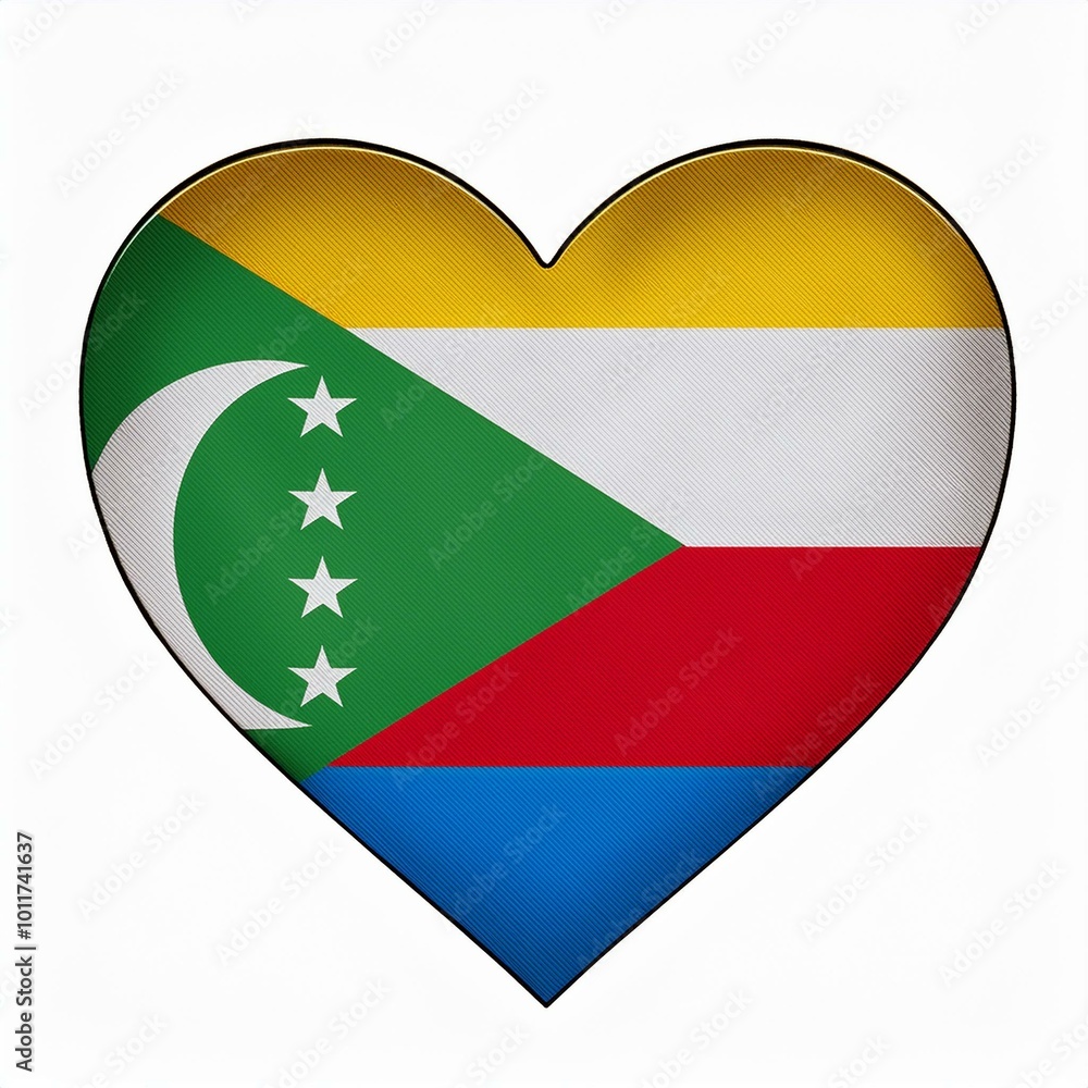 コモロの国旗のハート(Heart of Comoros flag on white.)
コモロの国旗のハート(Heart of Comoros flag on white.)