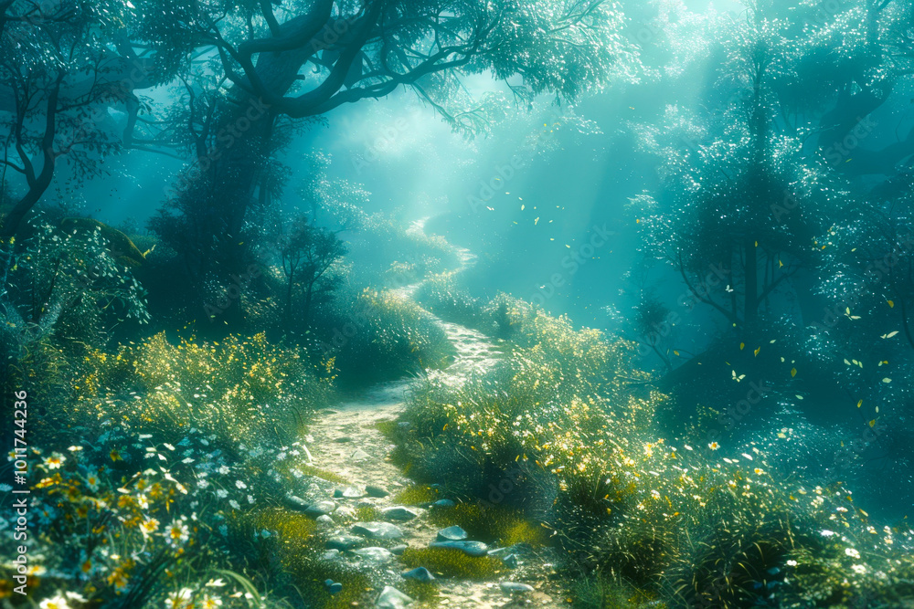 Obraz premium Enchanted forest path.