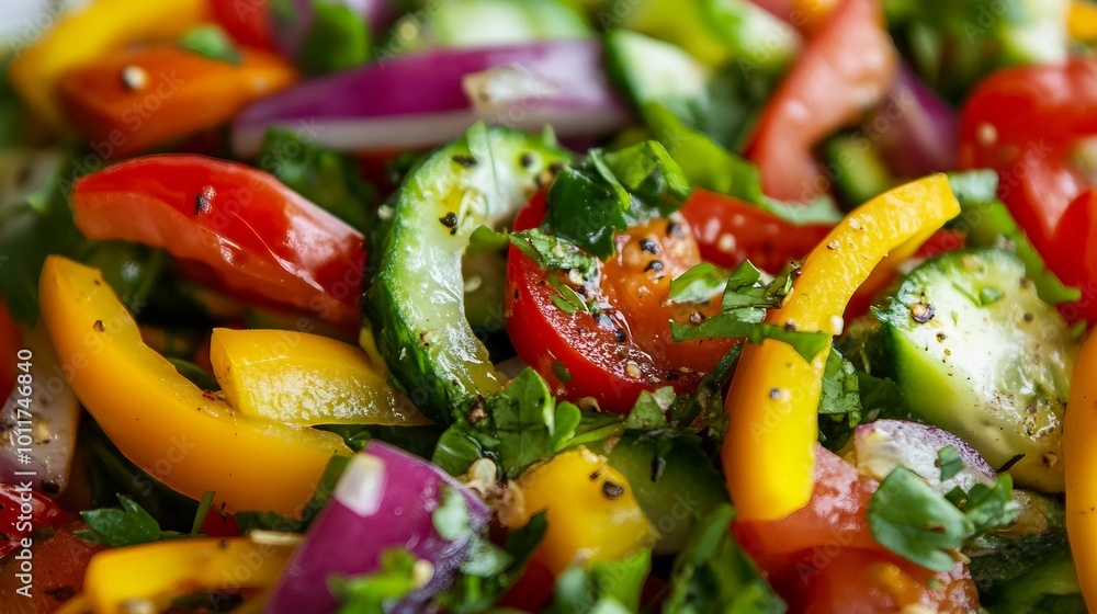 A colorful and refreshing vegetable salad with a range of vegetables A colorful and refreshing vegetable salad with a range of vegetables