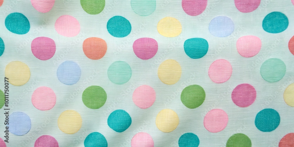 Close-up of a Pastel Polka Dot Fabric, Polka Dots, Pattern, Fabric, Textile Close-up of a Pastel Polka Dot Fabric, Polka Dots, Pattern, Fabric, Textile