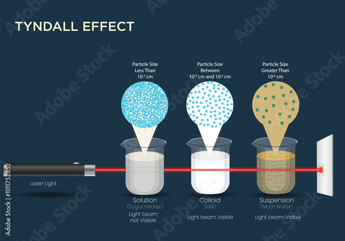 Tyndall Effect in Solutions, Colloids, and Suspensions Light Scattering Explained