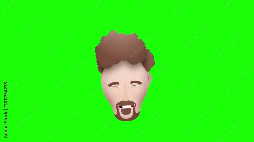 Animated colorful funny man face emoji background Animated colorful funny man face emoji background