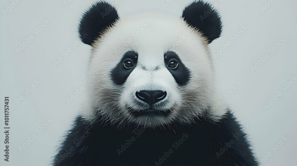 Fototapeta premium Closeup Realistic Portrait of a Panda