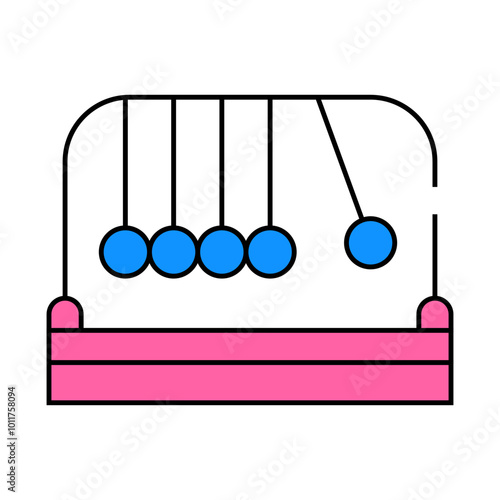 newton balls line icon vector. newton balls sign. isolated symbol illustration