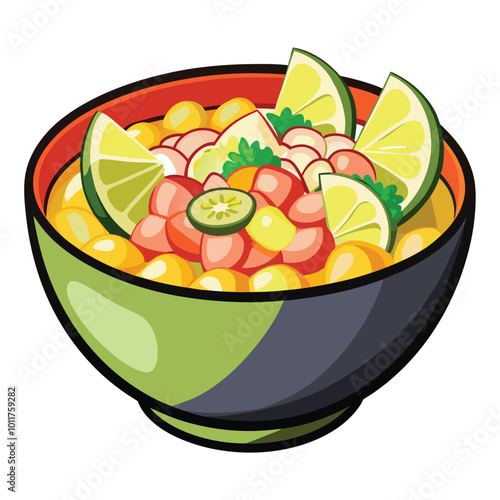 Ceviche vector illustration isolated on a white background