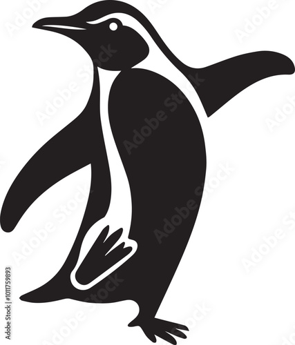 black Silhouette vector penguin illustrations  photo