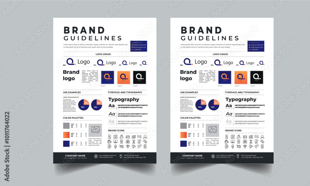 Brand Guidelines Template layout design with Small Business Guide line concept Brand Guidelines Template layout design with Small Business Guide line concept