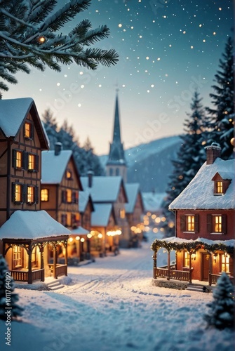 Christmas winter background with snow and blurred bokehmerry christmas and happy new year greeting card with copy-space christmas background Ultra realistic Photorealistic picturesque scenery