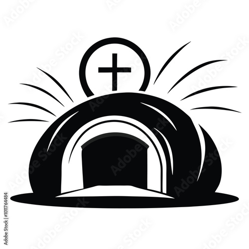 Empty tomb vector silhouette