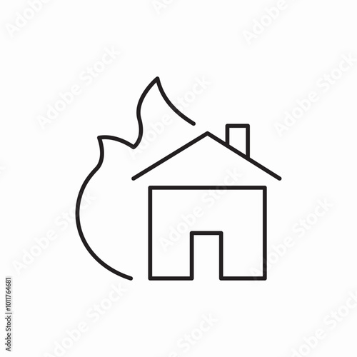 burning house icon sign vector
