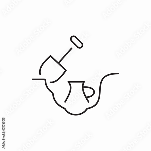 dig the ground treasure icon sign vector