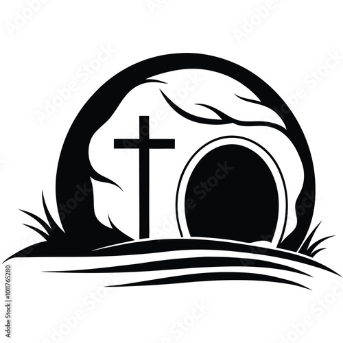 Empty tomb vector silhouette