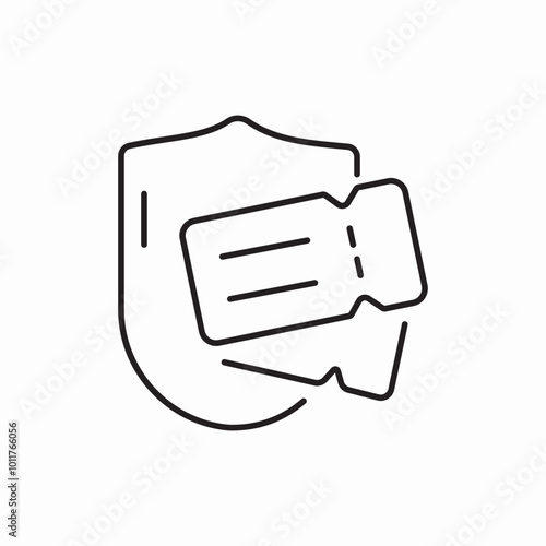 ticket protection icon sign vector