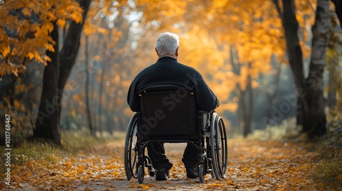 Wallpaper Mural Man With Physical Disability In Wheel Chair, Generative AI Torontodigital.ca