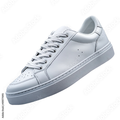 Stylish white leather sneaker for fashion enthusiasts photo