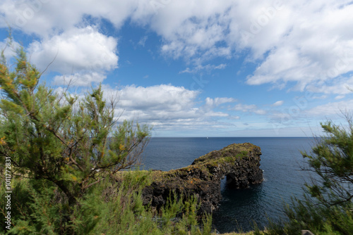 Horta city in Faial island Azores Portugal photo