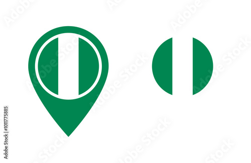Nigeria flag location icon set Free Download Nigeria flag location icon set - GFXLoad