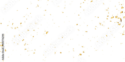 Abstract golden confetti falling down bokeh glitter and zigzag ribbon on transparent background. Design for holyday and celebration background. Vector illustration.