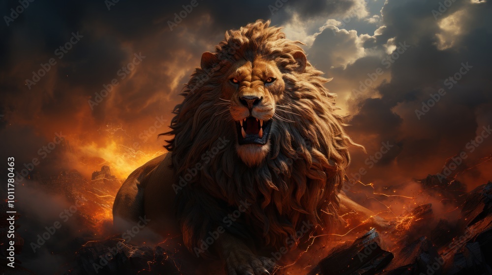 Naklejka premium The Lion's Roar