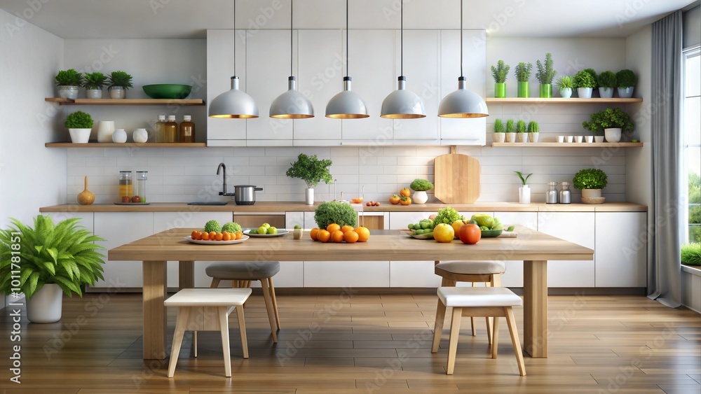 Healthy food on table background minimalist kitchen design Healthy food on table background minimalist kitchen design