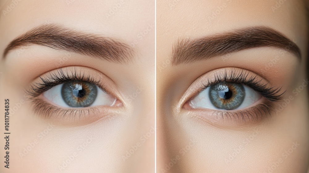 Fototapeta premium Close-Up of Beautiful Eyes with Perfect Eyebrows