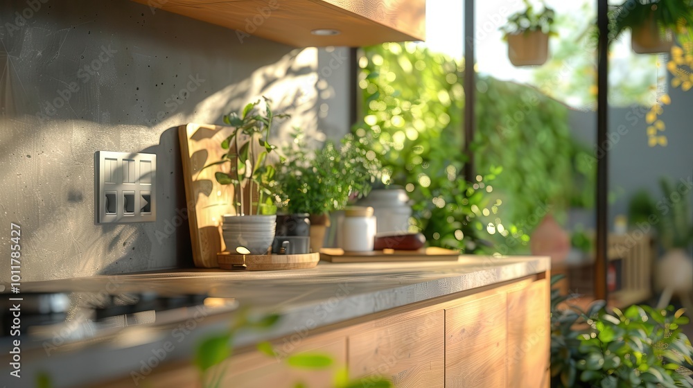 Ecofriendly kitchen with sustainable materials, modern and inviting, Urban, Soft greens, Photograph, Green living Ecofriendly kitchen with sustainable materials, modern and inviting, Urban, Soft greens, Photograph, Green living