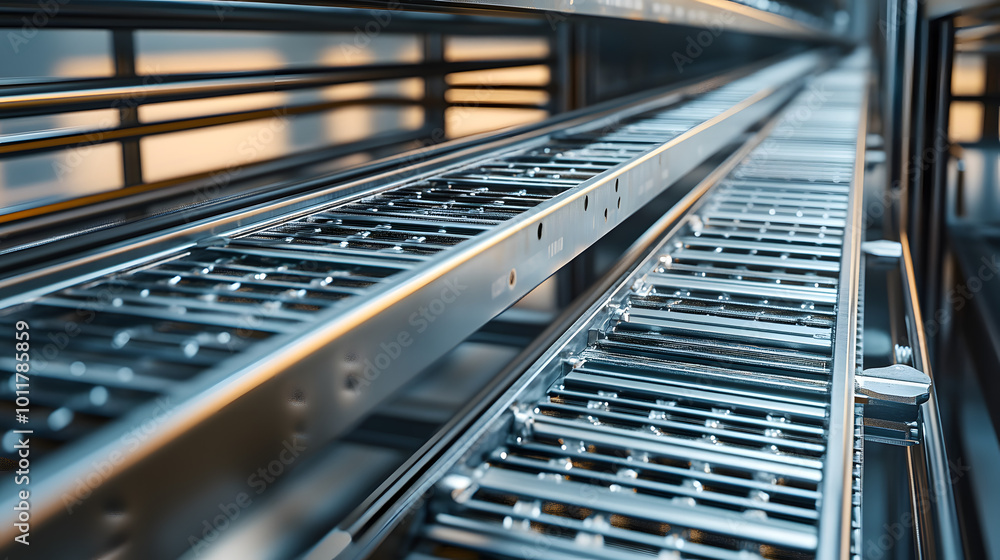 Metal cable tray used for organizing and supporting electrical cables , wire management Metal cable tray used for organizing and supporting electrical cables , wire management
