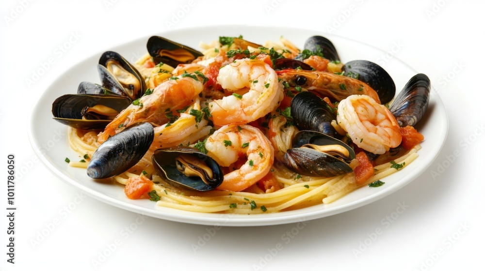 Delicious Shrimp and Pasta with Mussels Dish Delicious Shrimp and Pasta with Mussels Dish