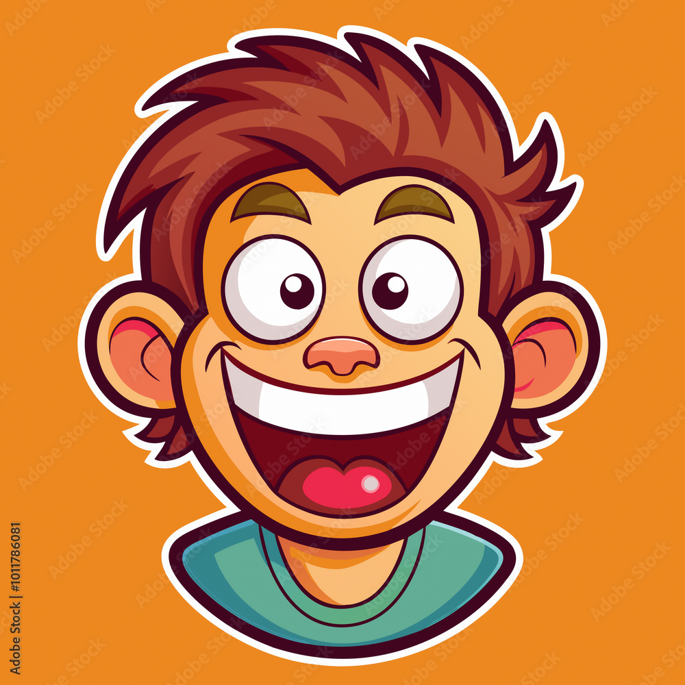 Smiling Boy Emoji Style Vector Illustration - Perfect for Graphics Ads, Billboards, and Children's Branding Smiling Boy Emoji Style Vector Illustration - Perfect for Graphics Ads, Billboards, and Children's Branding