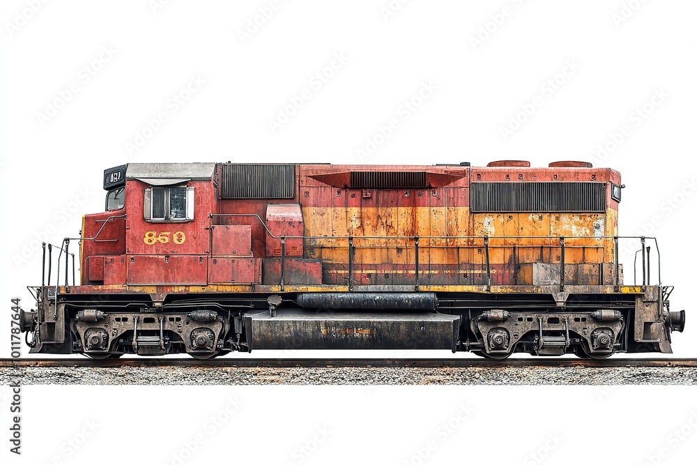 locomotive isolation for vehicle trains on a white backdrop. Generative Ai locomotive isolation for vehicle trains on a white backdrop. Generative Ai