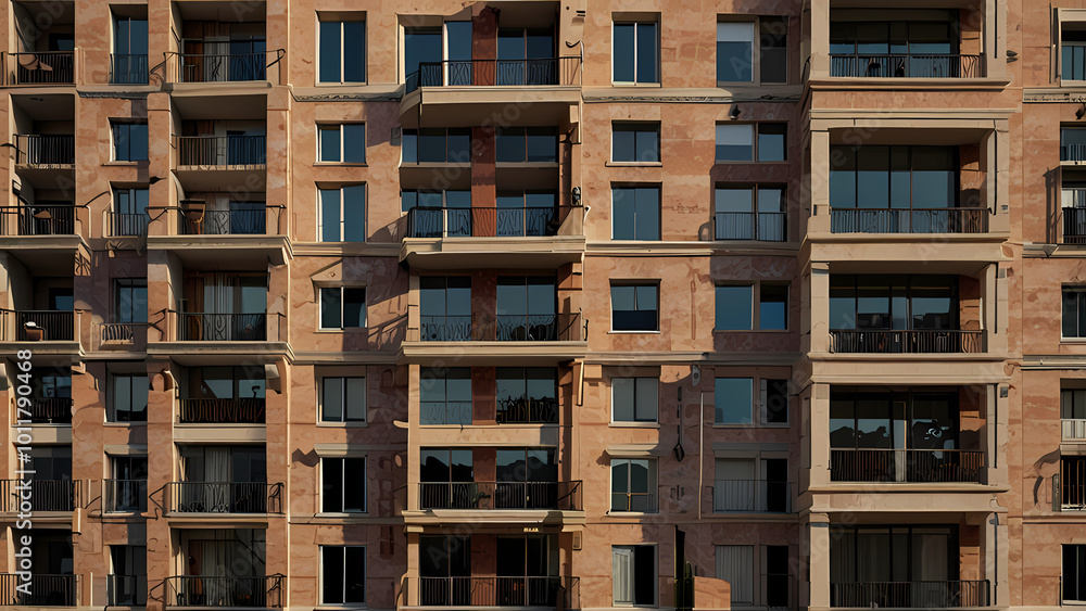 Showcasing a pattern view of an apartment building Showcasing a pattern view of an apartment building