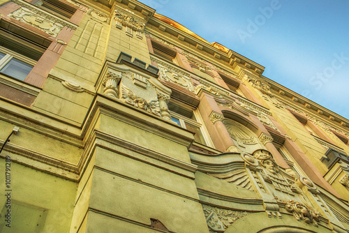 Szeged,Hungary - August 21,202 : Facade of historic building at Szechenyi Square photo