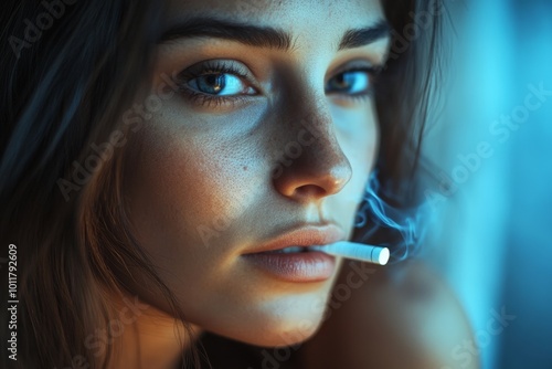 Empowered Woman Using Nicotine Patch, Generative AI photo