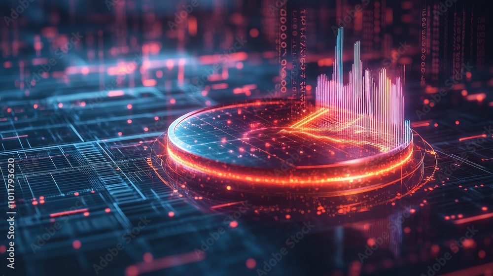 Obraz premium Futuristic Data Visualization with Circles and Bars