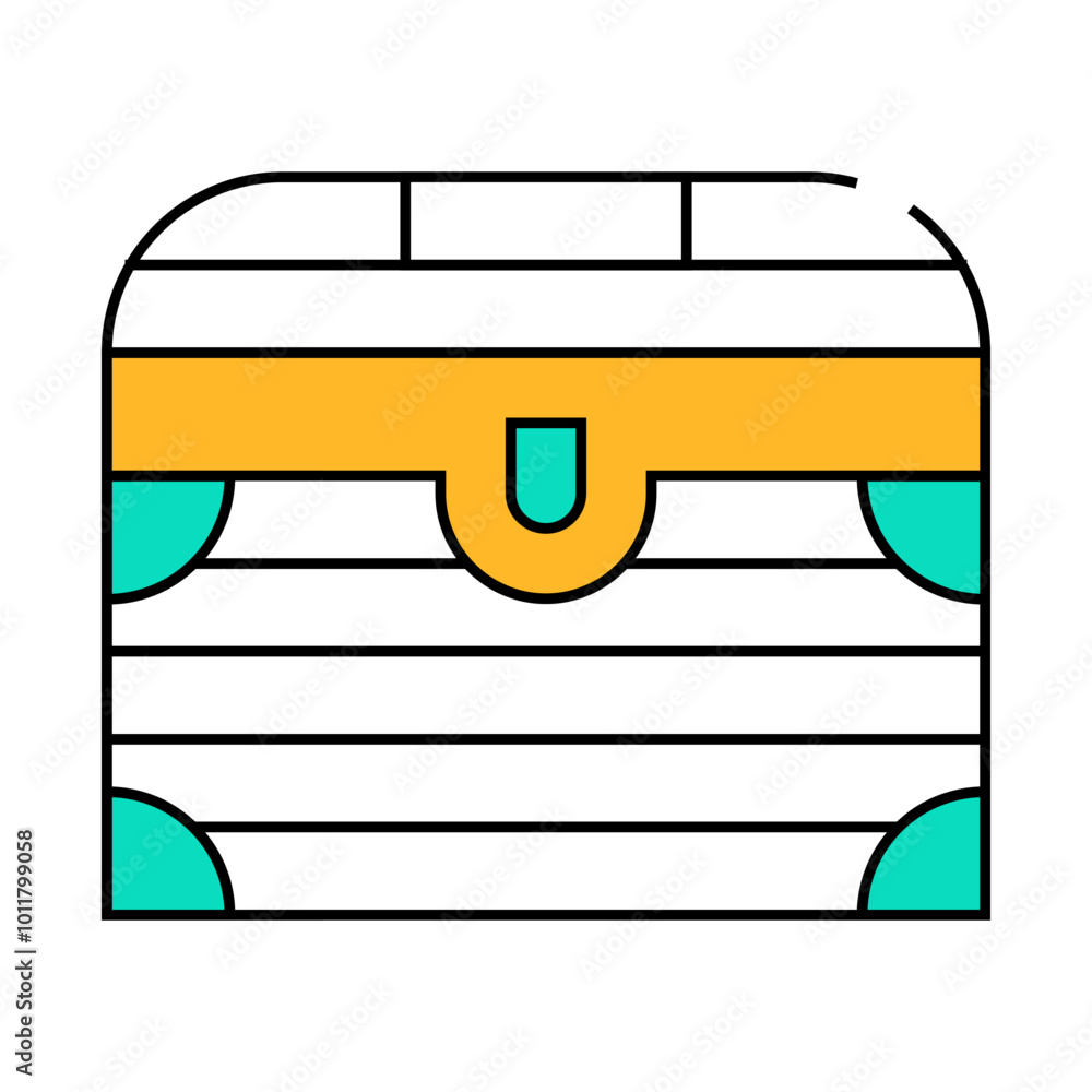 medieval chest line icon vector. medieval chest sign. isolated symbol illustration medieval chest line icon vector. medieval chest sign. isolated symbol illustration
