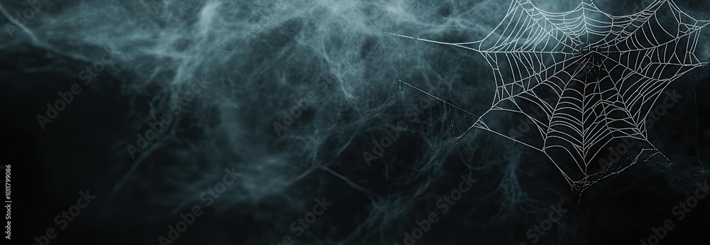 A dark, eerie dark background with subtle gradients and textures, featuring a delicate spider web in the top right corner, creating a spooky and mysterious atmosphere perfect for Halloween. A dark, eerie dark background with subtle gradients and textures, featuring a delicate spider web in the top right corner, creating a spooky and mysterious atmosphere perfect for Halloween.