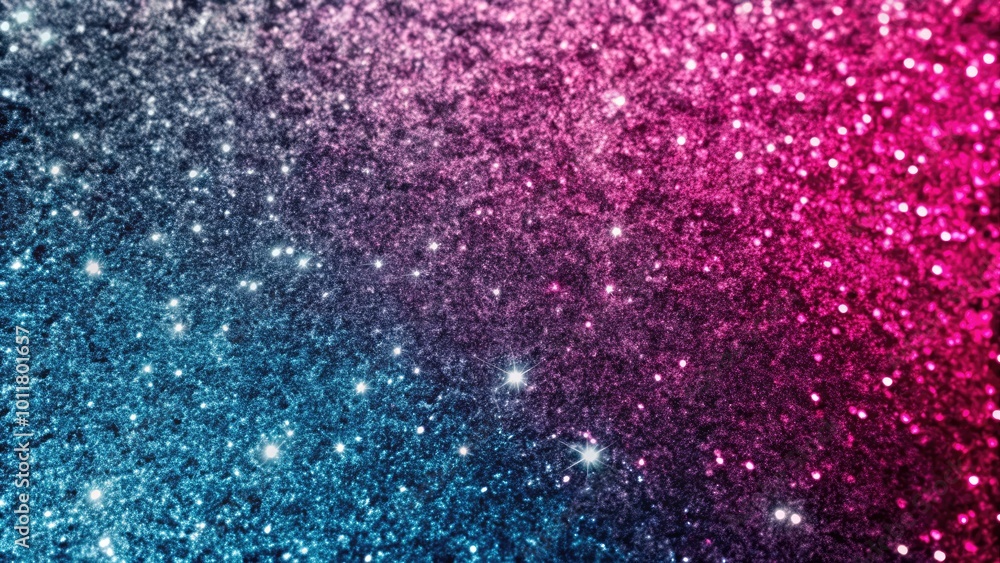 Sparkling pink and blue glitter creating a magical effect. Sparkling pink and blue glitter creating a magical effect.