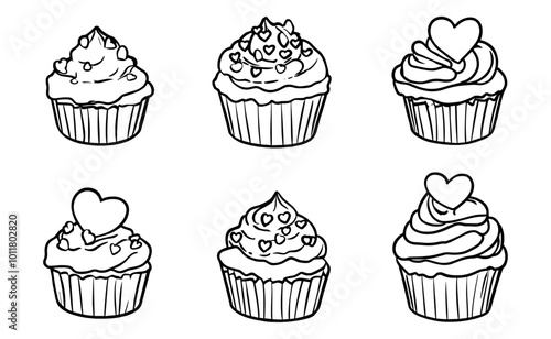 Cupcake design silhouette vector illustration
