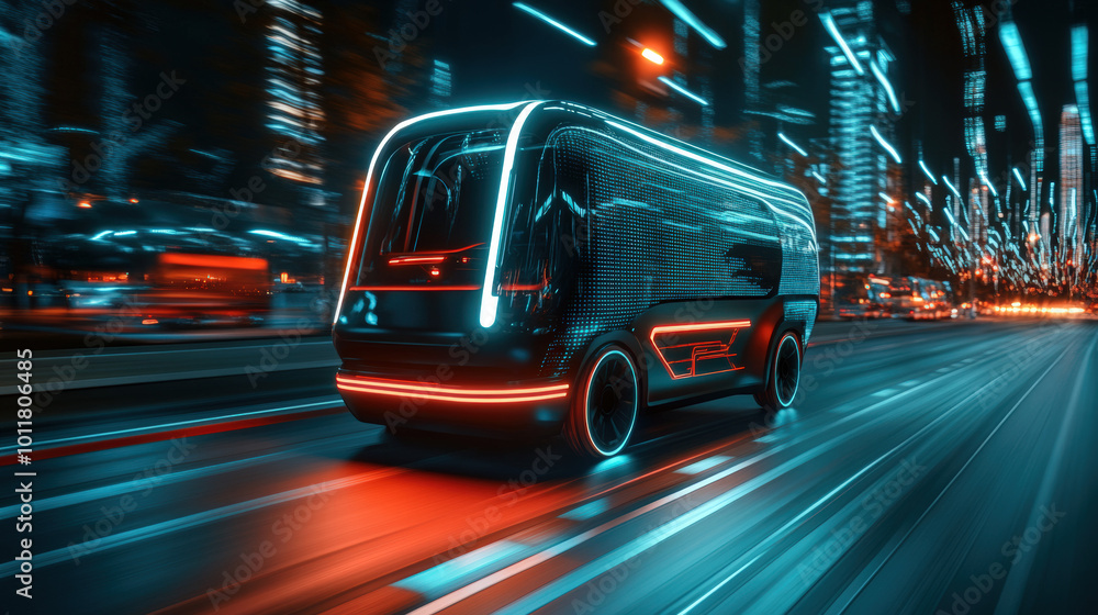 Fototapeta premium Design of High-Precision AI-Controlled Cargo Transport Map 