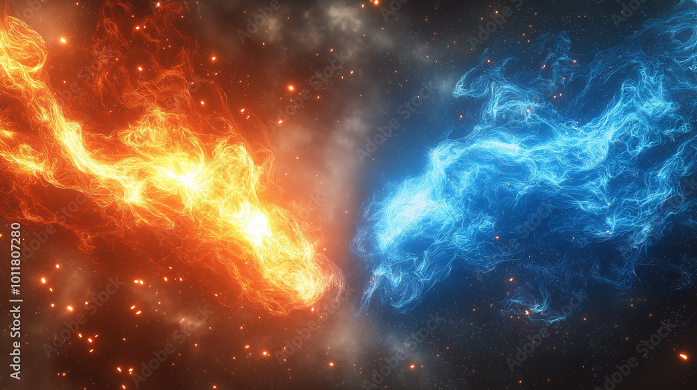 Fototapeta premium A versus logo set against a holographic background with lightning and flashes, designed for cyber sport tournament screens, Ai