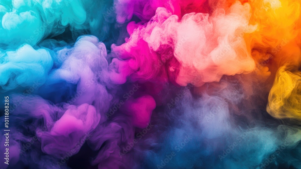 Colorful Smoke Swirls in Vibrant Background Colorful Smoke Swirls in Vibrant Background