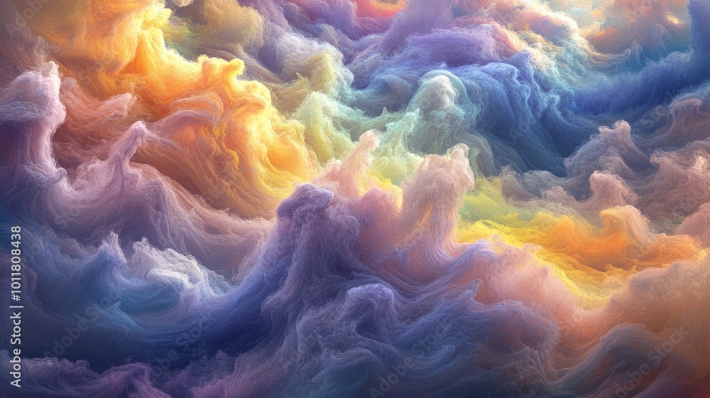 Obraz premium Colorful Abstract Cloud Formation in Pastel Hues