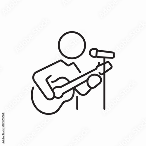 guitar player icon sign vector