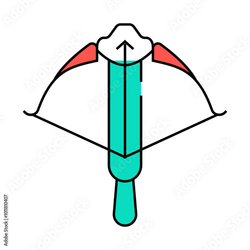 crossbow medieval weapon line icon vector. crossbow medieval weapon sign. isolated symbol illustration