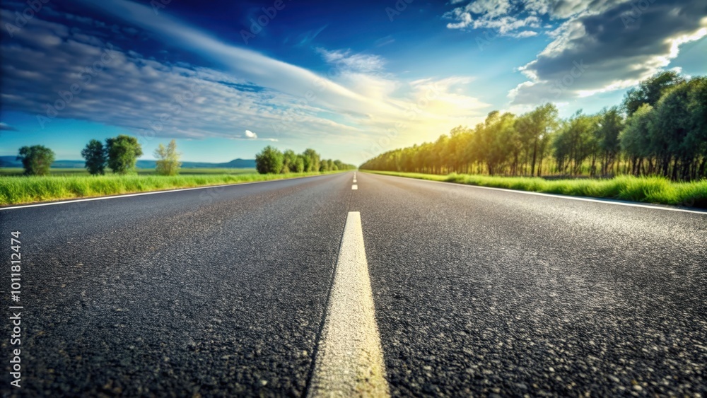 Closeup shot of a smooth asphalt road, transportation, travel, journey, infrastructure, pavement, route Closeup shot of a smooth asphalt road, transportation, travel, journey, infrastructure, pavement, route