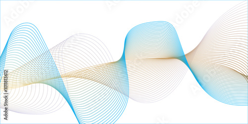 Vector wave lines flowing dynamic colorful isolated background. Abstract flowing wave lines on white background. Dynamic sound wave.