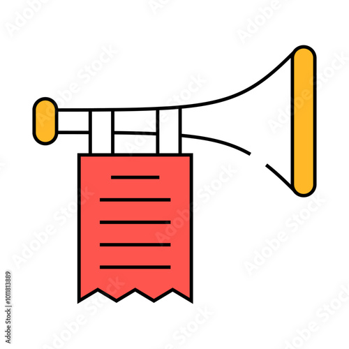 trumpet fanfare line icon vector. trumpet fanfare sign. isolated symbol illustration